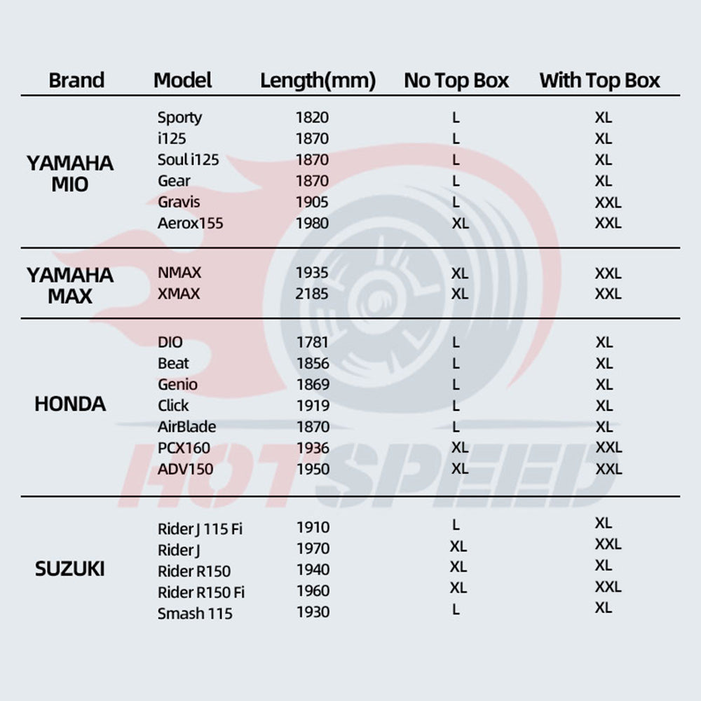 HOTSPEED Thicker Motorcycle Cover Waterproof Universal Oxford All Season Motor Cover Waterproof