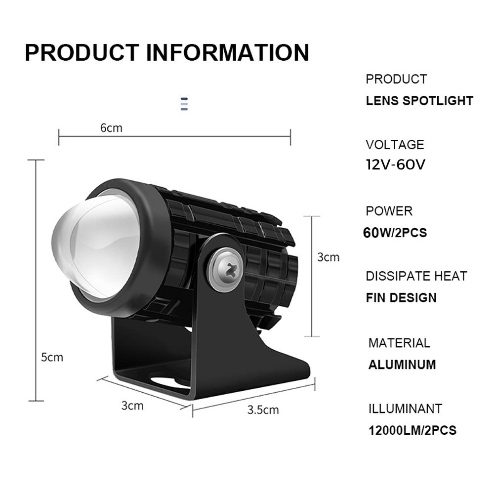 HOTSPEED Mini Driving light 4 Modes LED Headlight For Motorcycle 60W Flash Waterproof Fog Light