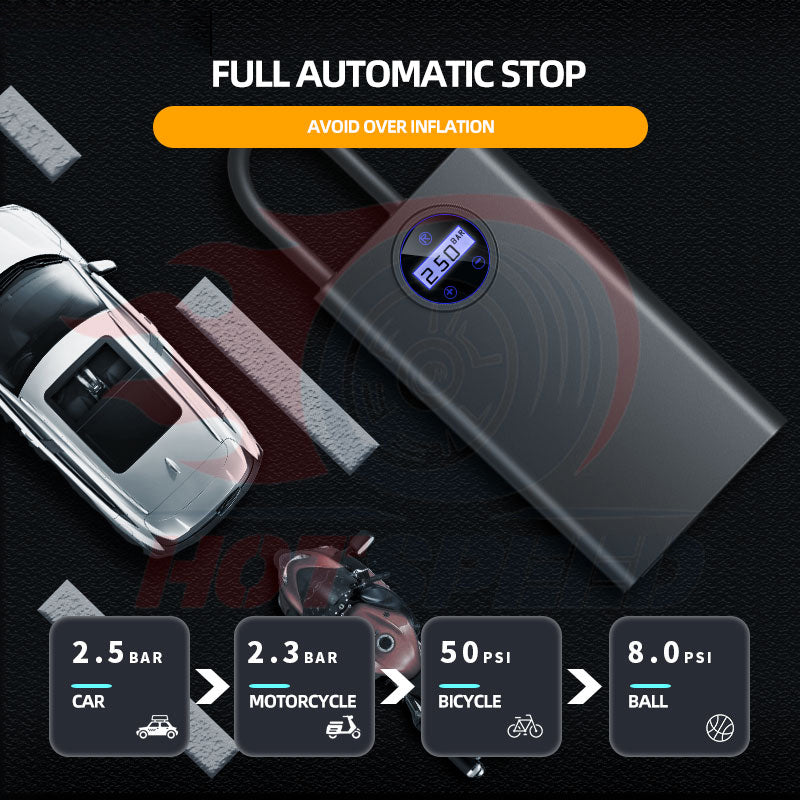 HOTSPEED Tire Inflator For Car Portable Air Compressor Pump Motorcycle 12V Wireless Heavy Duty